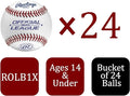 Official League Competition Grade Baseballs | ROLB1X | Game/Practice Use | Youth/14U | Bucket | 24 Count