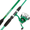 Fishing Rod and Reel Combo, Spinning Reel, Fishing Gear for Bass and Trout Fishing, Great for Kids, Green - Swarm Series by Wakeman