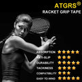 Tennis Grip Tacky Tennis Racket Grip Tape Absorbent Anti-slip Tennis Overgrip for Tennis Badminton Pickleball Racquet Handle Grip with Damping Ridges Overgrips and Overwraps